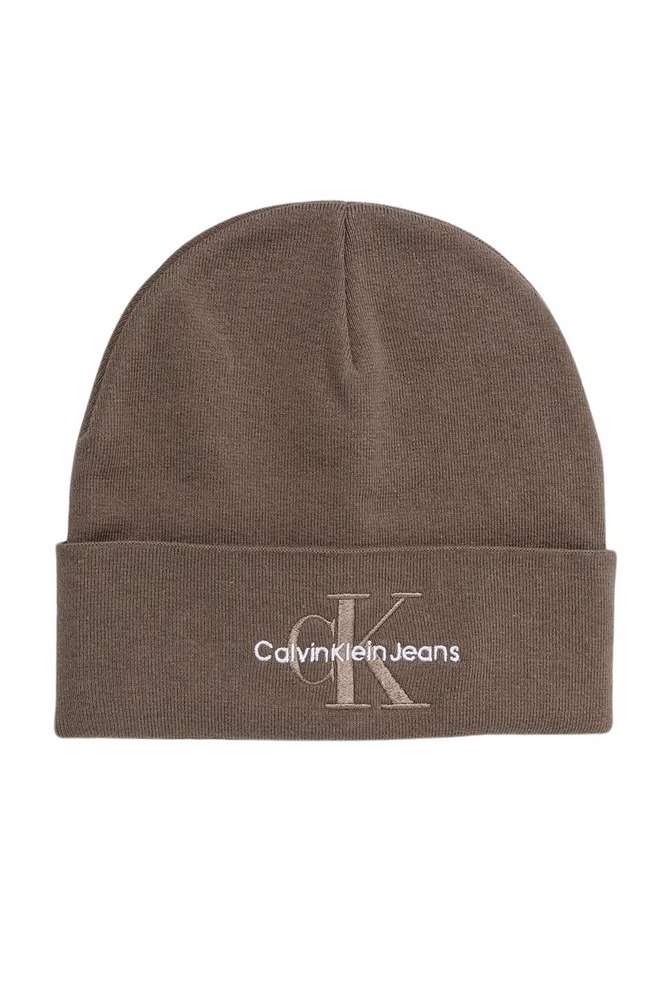 CALVIN KLEIN JEANS MONO LOGO EMBRO BEANIE ΣΚΟΥΦΟΣ ΑΝΔΡΙΚΟΣ BROWN