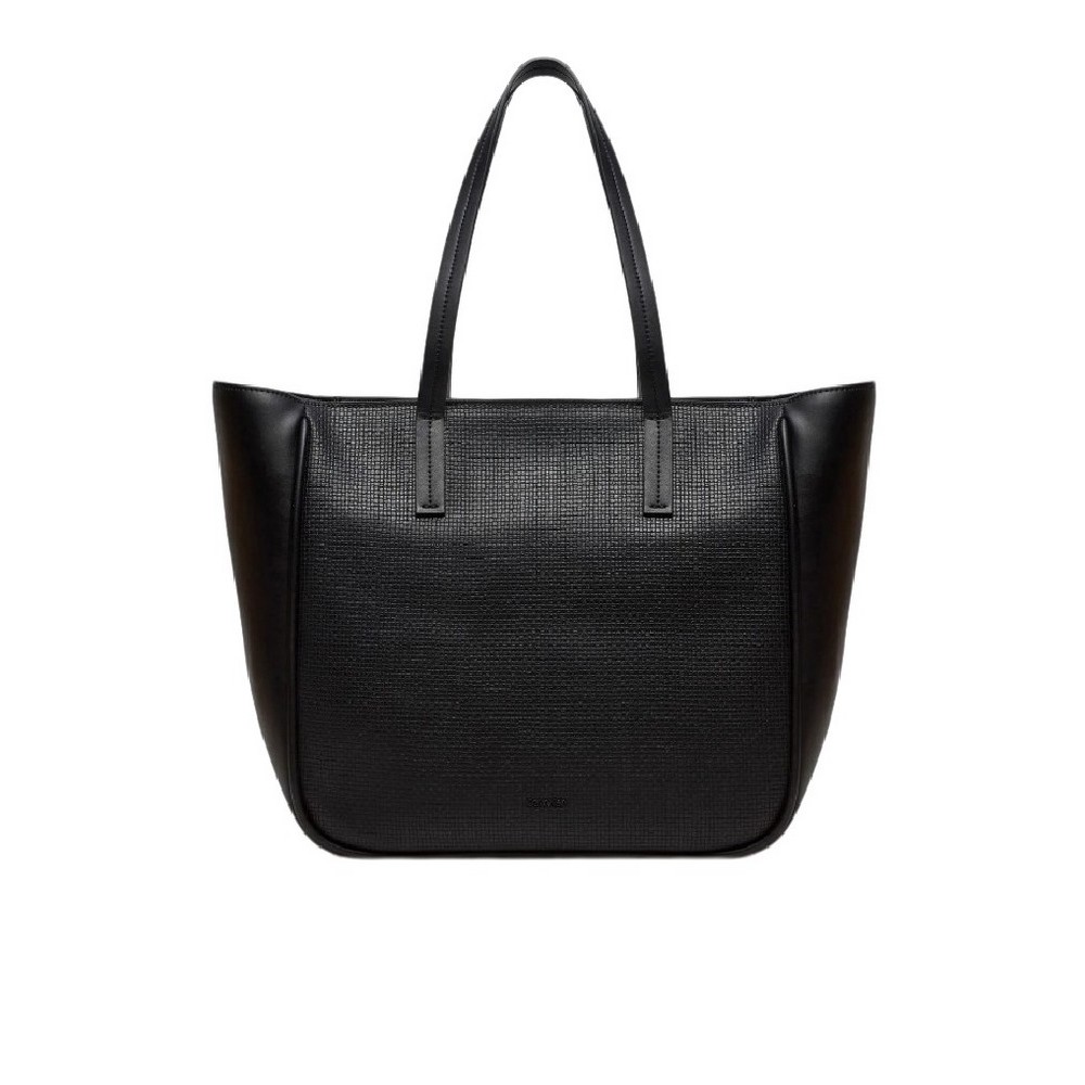 CALVIN KLEIN REFINE MD SHOPPER_BRAID ΤΣΑΝΤΑ ΓΥΝΑΙΚΕΙΑ BLACK