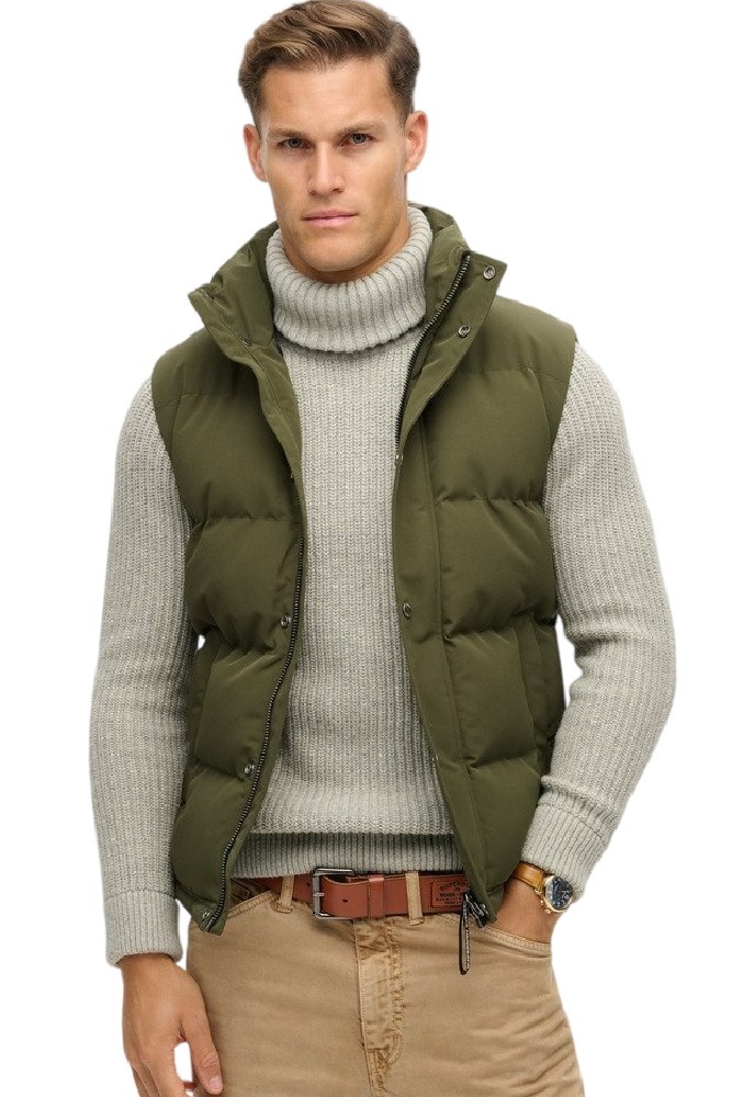 SUPERDRY D3 NON HOODED EVEREST GILET ΓΙΛΕΚΟ ΜΠΟΥΦΑΝ ΑΝΔΡΙΚΟ OLIVE