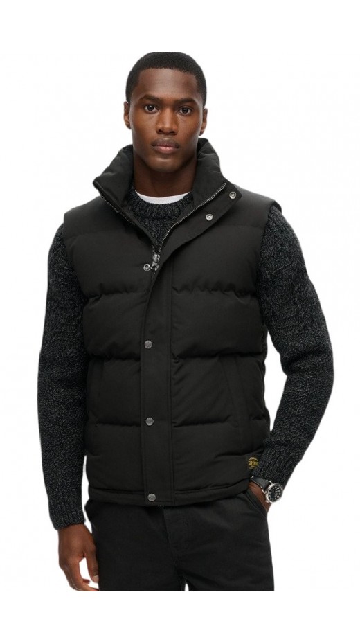 SUPERDRY D3 NON HOODED EVEREST GILET ΓΙΛΕΚΟ ΜΠΟΥΦΑΝ ΑΝΔΡΙΚΟ BLACK