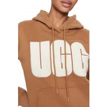 UGG REY UGGFLUFF LOGO HOODIE ΜΠΛΟΥΖΑ ΦΟΥΤΕΡ ΓΥΝΑΙΚΕΙΑ CAMEL