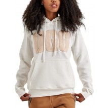 UGG REY UGGFLUFF LOGO HOODIE ΜΠΛΟΥΖΑ ΦΟΥΤΕΡ ΓΥΝΑΙΚΕΙΑ WHITE