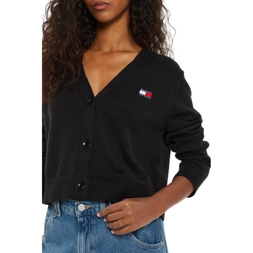 TOMMY JEANS  ESSENTIAL BADGE CARDIGAN EXT ΖΑΚΕΤΑ ΠΛΕΚΤΗ ΓΥΝΑΙΚΕΙΑ39 BLACK