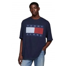 TOMMY JEANS RLX MELANGE FLAG TEE T-SHIRT ΜΠΛΟΥΖΑ ΑΝΔΡΙΚΗ NAVY