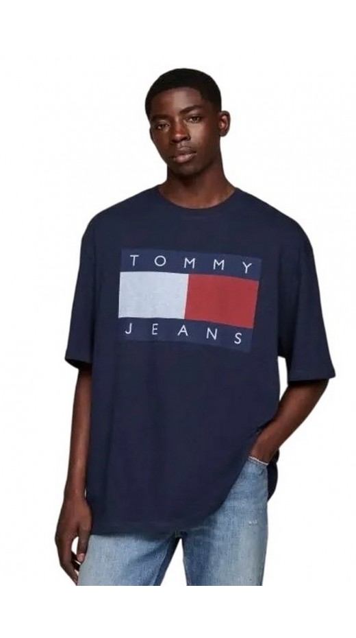 TOMMY JEANS RLX MELANGE FLAG TEE T-SHIRT ΜΠΛΟΥΖΑ ΑΝΔΡΙΚΗ NAVY