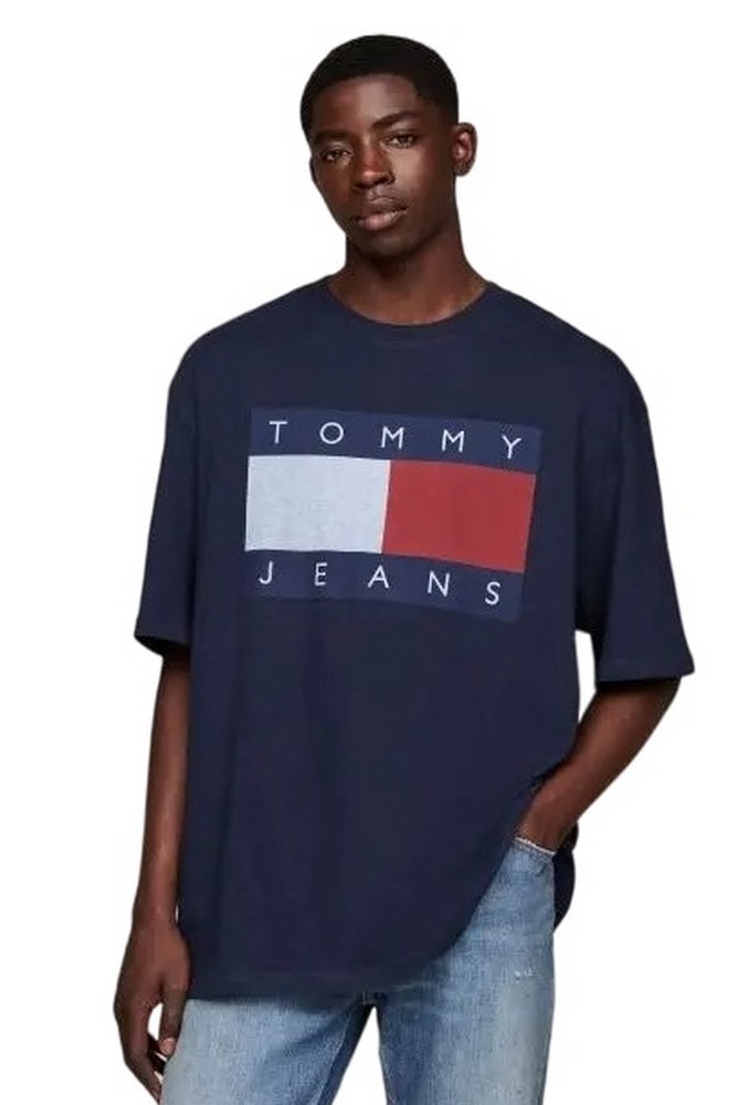 TOMMY JEANS RLX MELANGE FLAG TEE T-SHIRT ΜΠΛΟΥΖΑ ΑΝΔΡΙΚΗ NAVY