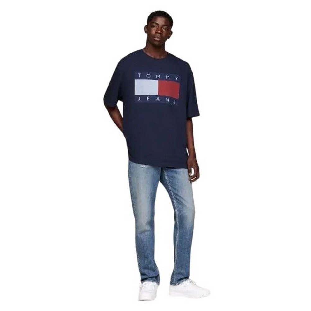 TOMMY JEANS RLX MELANGE FLAG TEE T-SHIRT ΜΠΛΟΥΖΑ ΑΝΔΡΙΚΗ NAVY