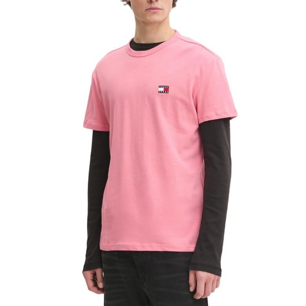 TOMMY JEANS REG BADGE TEE EXT T-SHIRT ΑΝΔΡΙΚΟ PINK