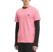 TOMMY JEANS REG BADGE TEE EXT T-SHIRT ΑΝΔΡΙΚΟ PINK