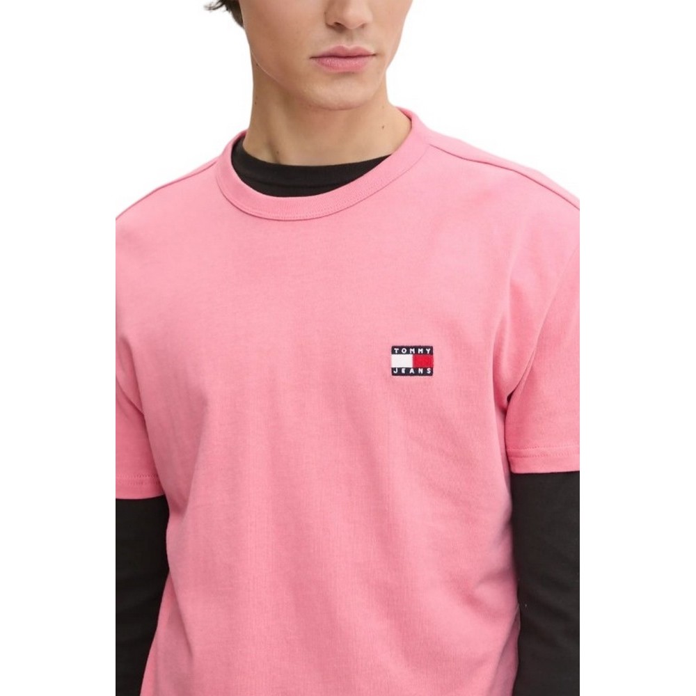 TOMMY JEANS REG BADGE TEE EXT T-SHIRT ΑΝΔΡΙΚΟ PINK