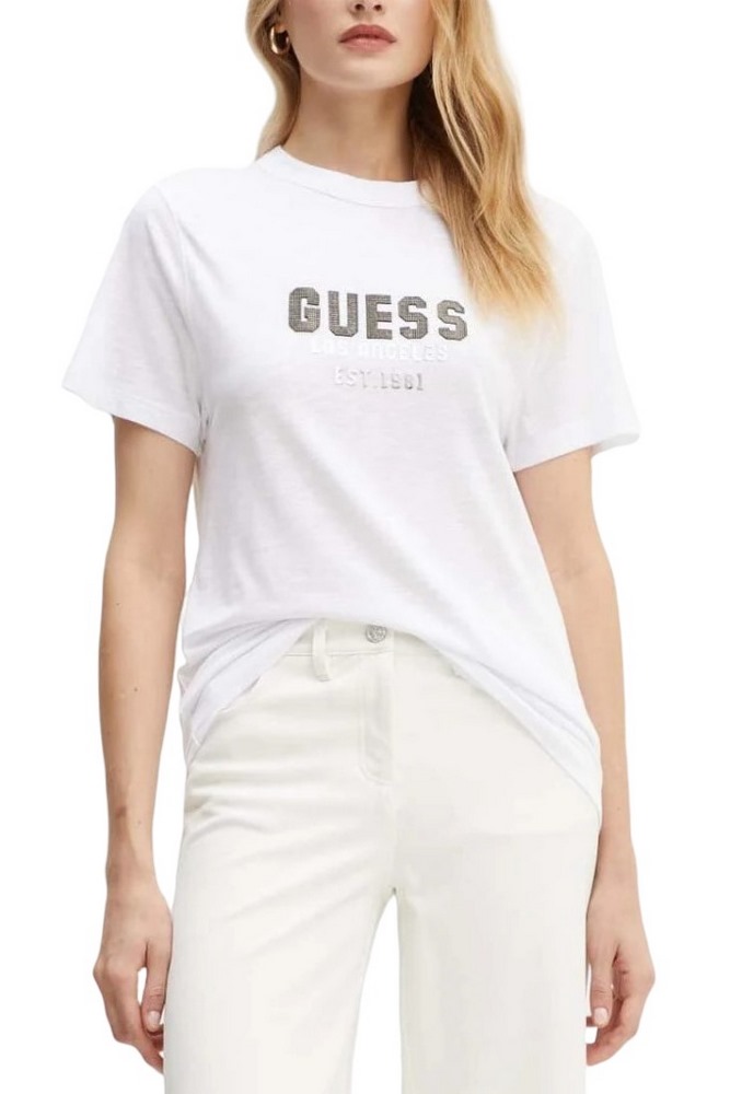 GUESS CN PYRAMIDE STUDS TEE T-SHIRT ΜΠΛΟΥΖΑ ΓΥΝΑΙΚΕΙΑ WHITE