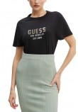 GUESS CN PYRAMIDE STUDS TEE T-SHIRT ΜΠΛΟΥΖΑ ΓΥΝΑΙΚΕΙΑ BLACK