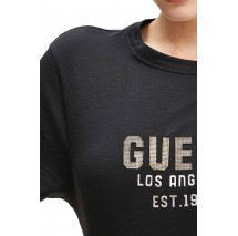 GUESS CN PYRAMIDE STUDS TEE T-SHIRT ΜΠΛΟΥΖΑ ΓΥΝΑΙΚΕΙΑ BLACK