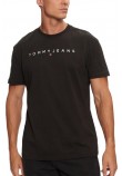 TOMMY JEANS REG LINEAR LOGO TEE EXT T-SHIRT ΜΠΛΟΥΖΑ ΑΝΔΡΙΚΗ BLACK