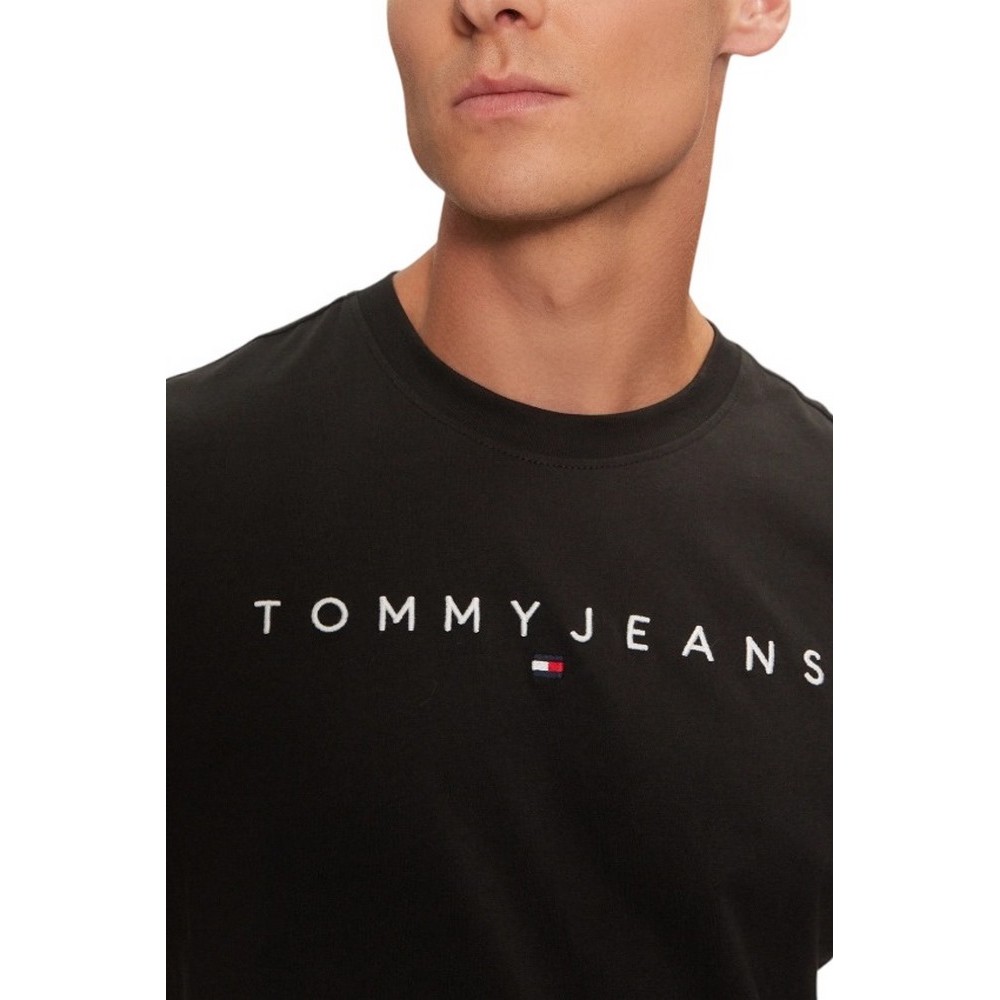 TOMMY JEANS REG LINEAR LOGO TEE EXT T-SHIRT ΜΠΛΟΥΖΑ ΑΝΔΡΙΚΗ BLACK