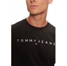 TOMMY JEANS REG LINEAR LOGO TEE EXT T-SHIRT ΜΠΛΟΥΖΑ ΑΝΔΡΙΚΗ BLACK