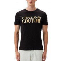 VERSACE JEANS COUTURE LOGO INSTIT THICK FOIL 77GAHT05CJ00T T-SHIRT ΜΠΛΟΥΖΑ ΑΝΔΡΙΚΗ BLACK