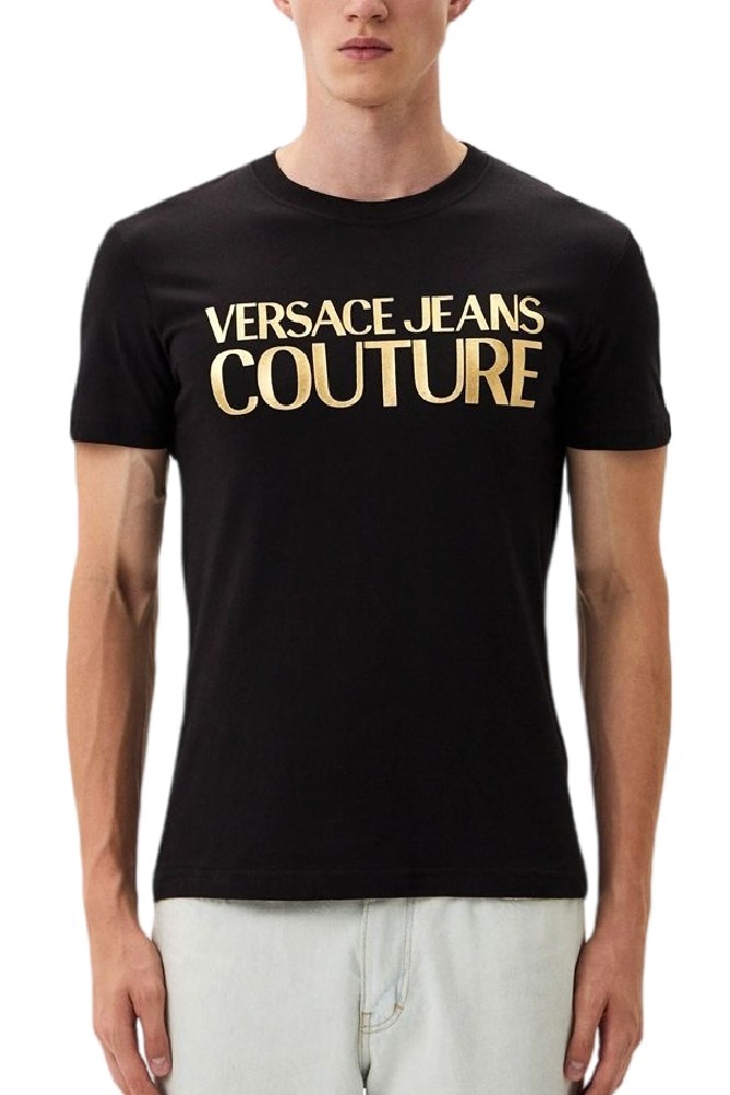 VERSACE JEANS COUTURE LOGO INSTIT THICK FOIL 77GAHT05CJ00T T-SHIRT ΜΠΛΟΥΖΑ ΑΝΔΡΙΚΗ BLACK