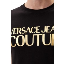 VERSACE JEANS COUTURE LOGO INSTIT THICK FOIL 77GAHT05CJ00T T-SHIRT ΜΠΛΟΥΖΑ ΑΝΔΡΙΚΗ BLACK