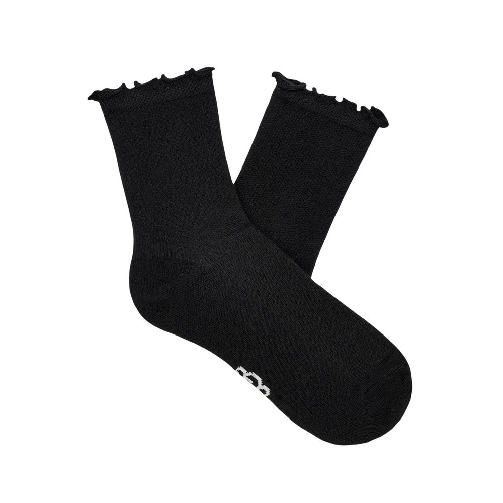 UGG KARSYN LETTUCE EDGE SOCK ΚΑΛΤΣΑ ΓΥΝΑΙΚΕΙΑ BLACK