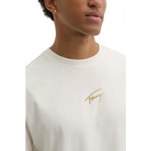 TOMMY JEANS REG GOLD SIGNATURE TEE T-SHIRT ΜΠΛΟΥΖΑ ΑΝΔΡΙΚΗ OFF WHITE