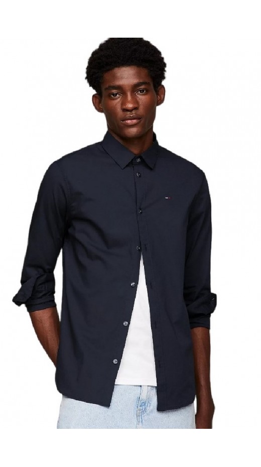 TOMMY HILFIGER TJM ORIGINAL STRETCH SHIRT ΠΟΥΚΑΜΙΣΟ ΑΝΔΡΙΚΟ BLACK