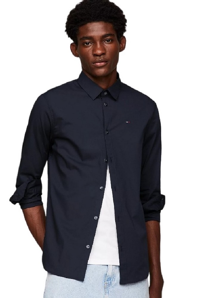 TOMMY HILFIGER TJM ORIGINAL STRETCH SHIRT ΠΟΥΚΑΜΙΣΟ ΑΝΔΡΙΚΟ BLACK