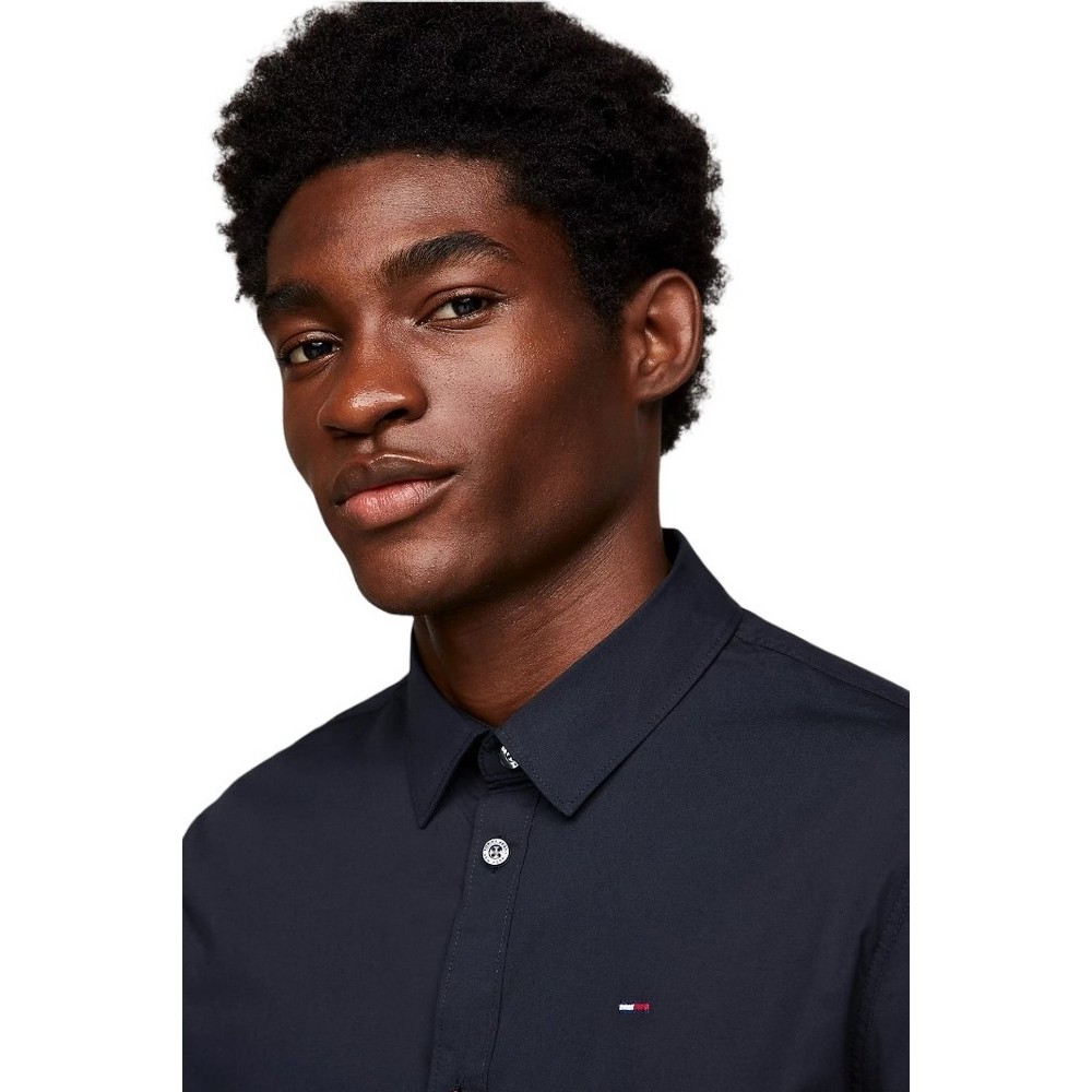 TOMMY HILFIGER TJM ORIGINAL STRETCH SHIRT ΠΟΥΚΑΜΙΣΟ ΑΝΔΡΙΚΟ BLACK