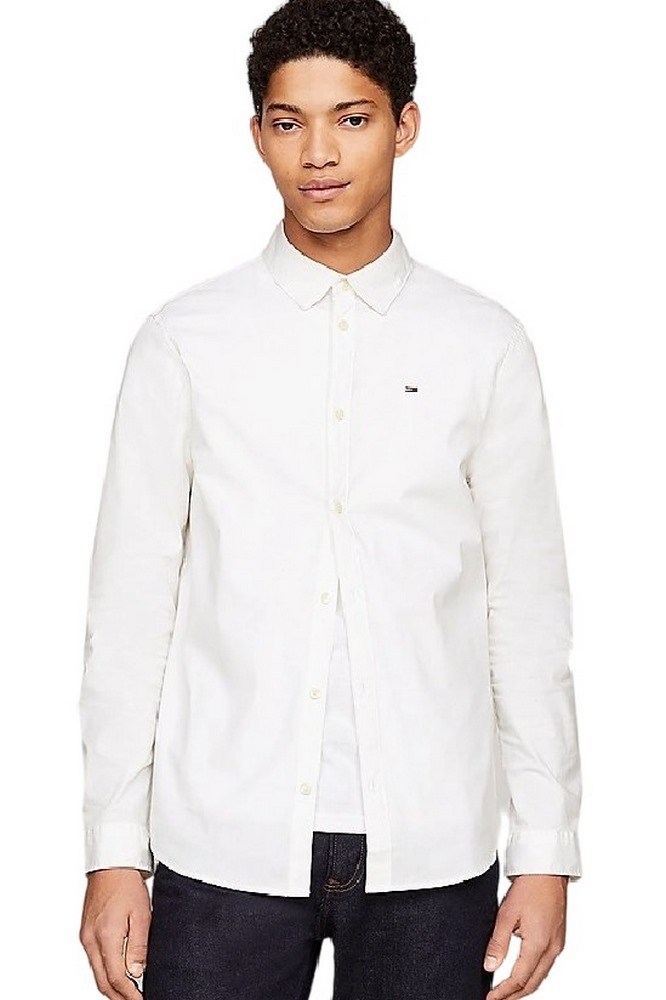 TOMMY HILFIGER TJM ORIGINAL STRETCH SHIRT ΠΟΥΚΑΜΙΣΟ ΑΝΔΡΙΚΟ WHITE