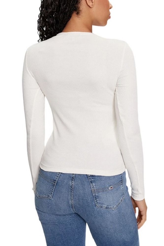 TOMMY HILFIGER SLIM ESSENTIAL RIB LS ΜΠΛΟΥΖΑ ΓΥΝΑΙΚΕΙΑ WHITE