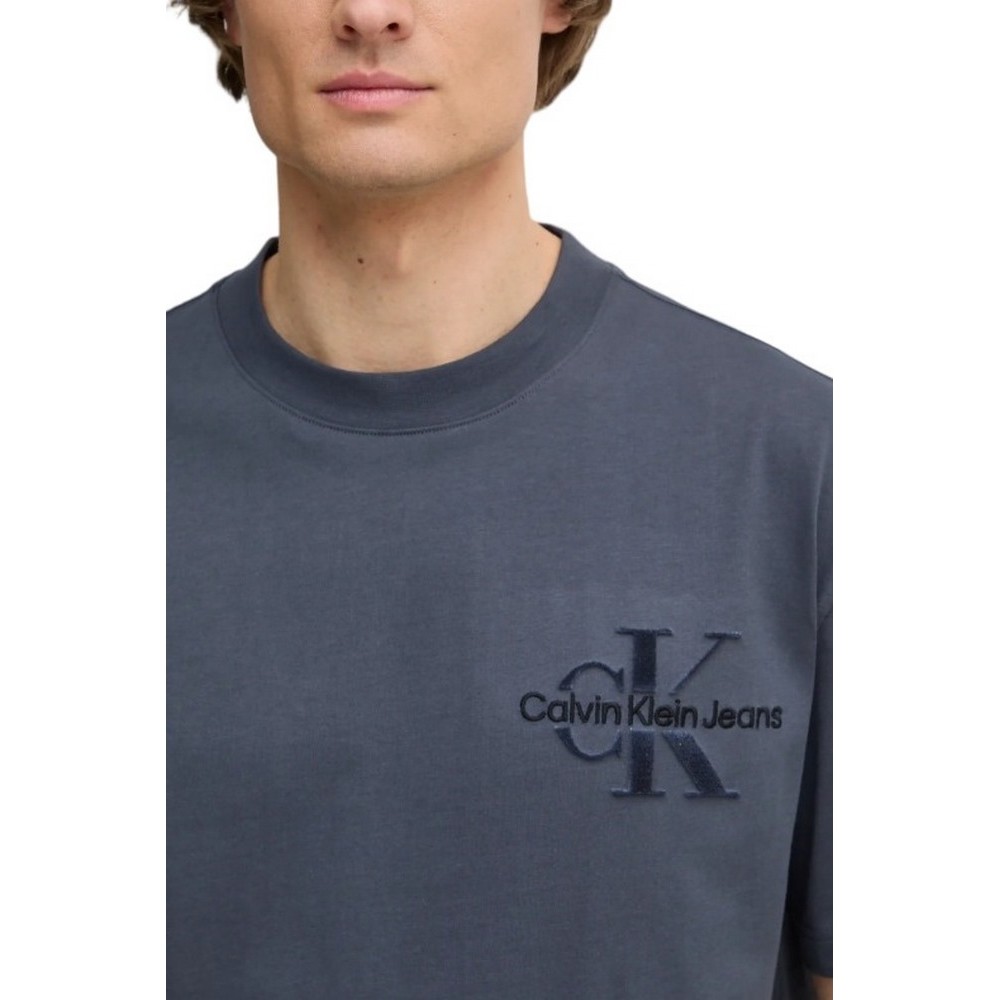 CALVIN KLEIN JEANS BRISTLE MONOLOGO TEE T-SHIRT ΜΠΛΟΥΖΑ ΑΝΔΡΙΚΗ GREY