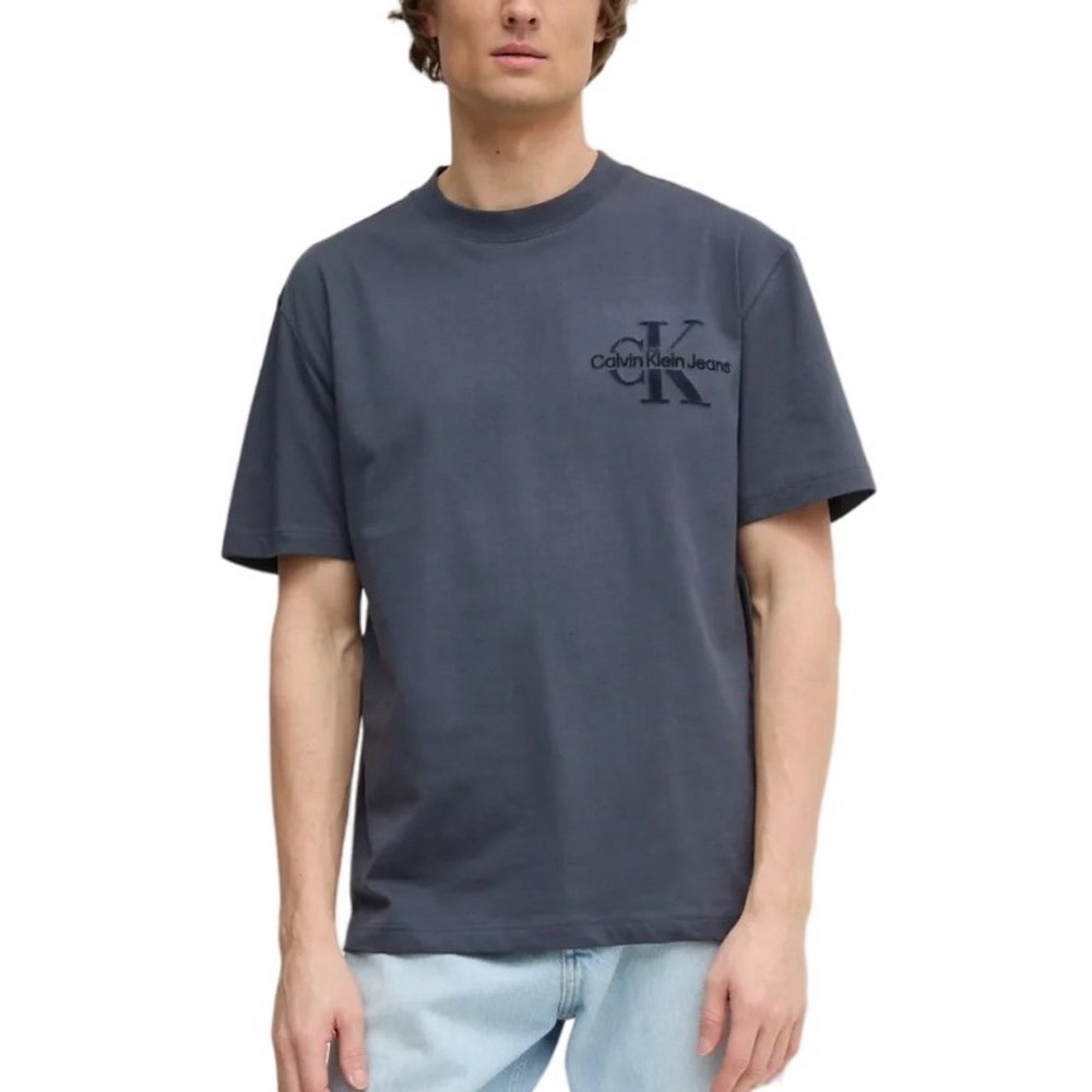 CALVIN KLEIN JEANS BRISTLE MONOLOGO TEE T-SHIRT ΜΠΛΟΥΖΑ ΑΝΔΡΙΚΗ GREY