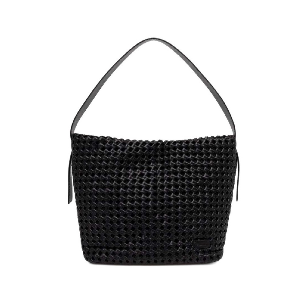 CALVIN KLEIN BRAIDED MEDIUM SHOPPER ΤΣΑΝΤΑ ΓΥΝΑΙΚΕΙΑ BLACK