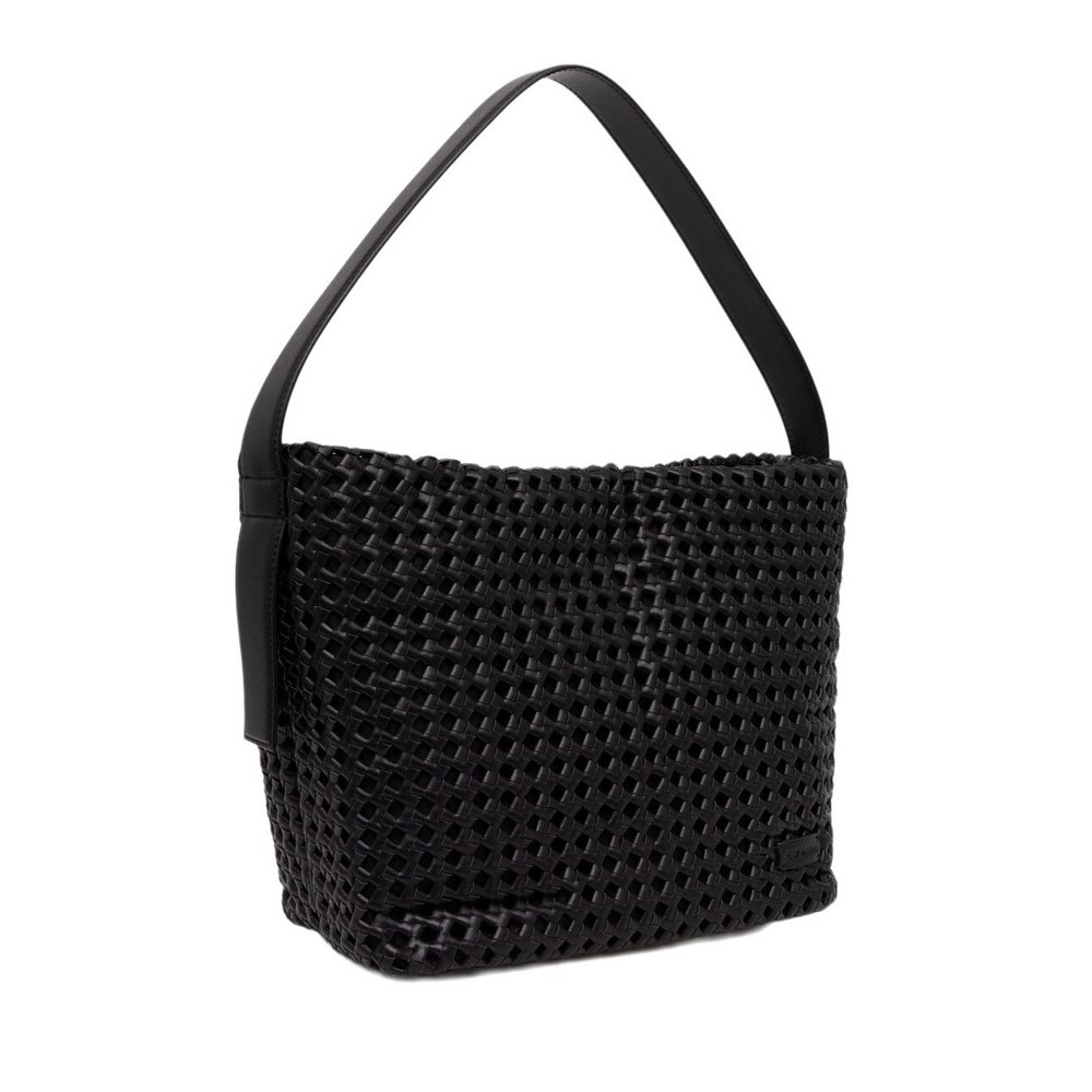 CALVIN KLEIN BRAIDED MEDIUM SHOPPER ΤΣΑΝΤΑ ΓΥΝΑΙΚΕΙΑ BLACK