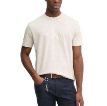 CALVIN KLEIN JEANS SHINY MONOLOGO TEE T-SHIRT ΜΠΛΟΥΖΑ ΑΝΔΡΙΚΗ BEIGE