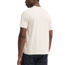 CALVIN KLEIN JEANS SHINY MONOLOGO TEE T-SHIRT ΜΠΛΟΥΖΑ ΑΝΔΡΙΚΗ BEIGE