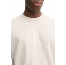 CALVIN KLEIN JEANS SHINY MONOLOGO TEE T-SHIRT ΜΠΛΟΥΖΑ ΑΝΔΡΙΚΗ BEIGE