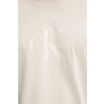 CALVIN KLEIN JEANS SHINY MONOLOGO TEE T-SHIRT ΜΠΛΟΥΖΑ ΑΝΔΡΙΚΗ BEIGE