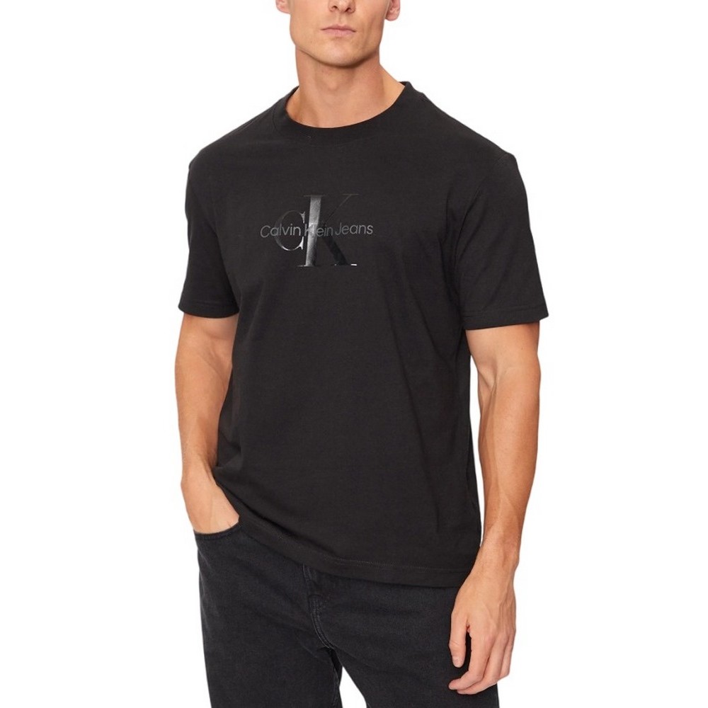 CALVIN KLEIN JEANS SHINY MONOLOGO TEE T-SHIRT ΜΠΛΟΥΖΑ ΑΝΔΡΙΚΗ BLACK