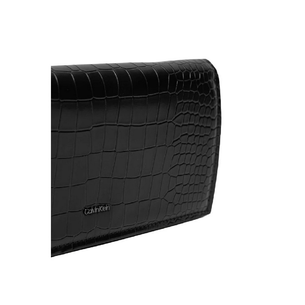 CALVIN KLEIN GLOW CHAIN MINI BAG CROCO ΤΣΑΝΤΑ ΓΥΝΑΙΚΕΙΑ BLACK