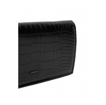 CALVIN KLEIN GLOW CHAIN MINI BAG CROCO ΤΣΑΝΤΑ ΓΥΝΑΙΚΕΙΑ BLACK