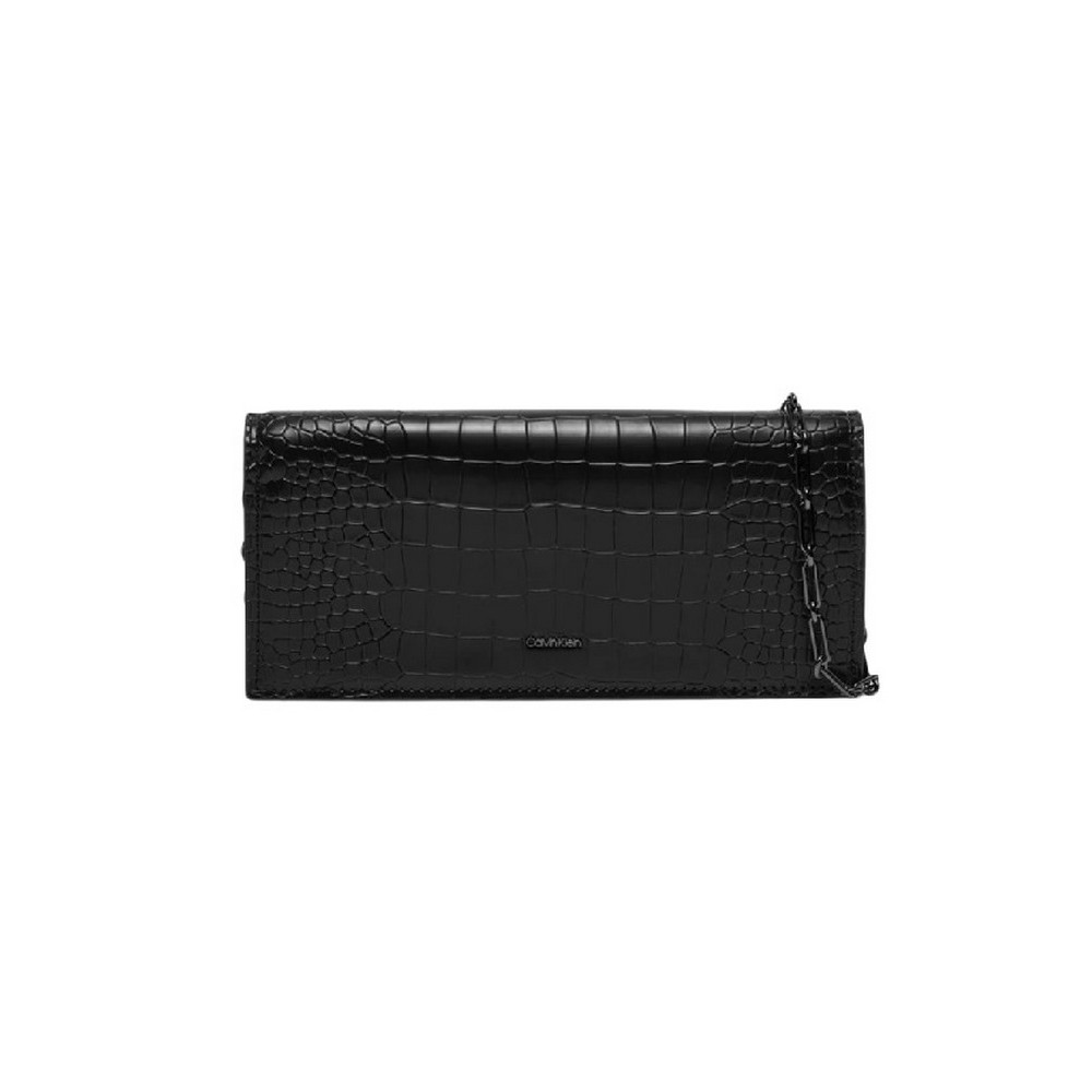 CALVIN KLEIN GLOW CHAIN MINI BAG CROCO ΤΣΑΝΤΑ ΓΥΝΑΙΚΕΙΑ BLACK