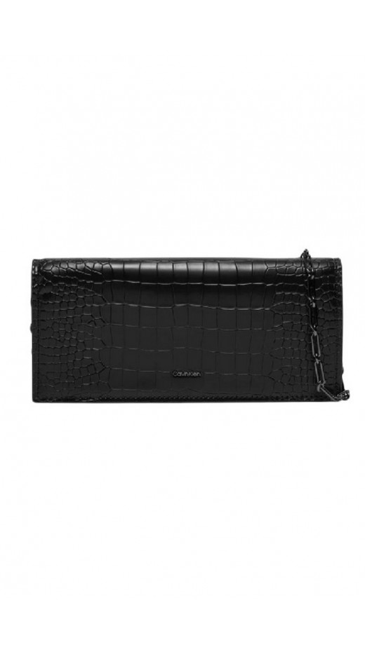 CALVIN KLEIN GLOW CHAIN MINI BAG CROCO ΤΣΑΝΤΑ ΓΥΝΑΙΚΕΙΑ BLACK