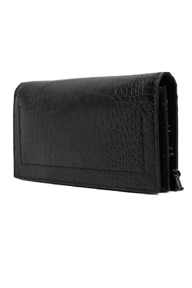 CALVIN KLEIN GLOW CHAIN MINI BAG CROCO ΤΣΑΝΤΑ ΓΥΝΑΙΚΕΙΑ BLACK