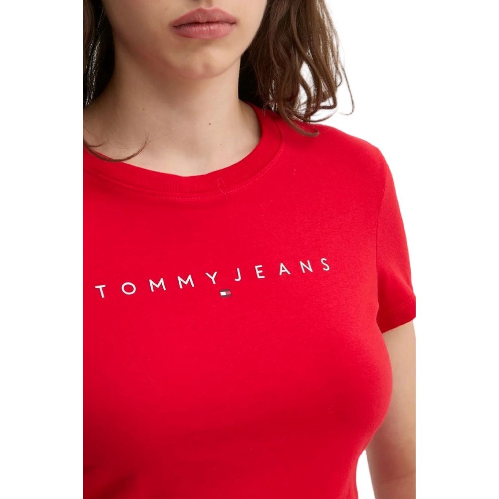 TOMMY JEANS SLIM LINEAR TEE EXT T-SHIRT ΜΠΛΟΥΖΑ ΓΥΝΑΙΚΕΙΑ RED