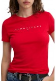 TOMMY JEANS SLIM LINEAR TEE EXT T-SHIRT ΜΠΛΟΥΖΑ ΓΥΝΑΙΚΕΙΑ RED