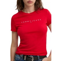 TOMMY JEANS SLIM LINEAR TEE EXT T-SHIRT ΜΠΛΟΥΖΑ ΓΥΝΑΙΚΕΙΑ RED