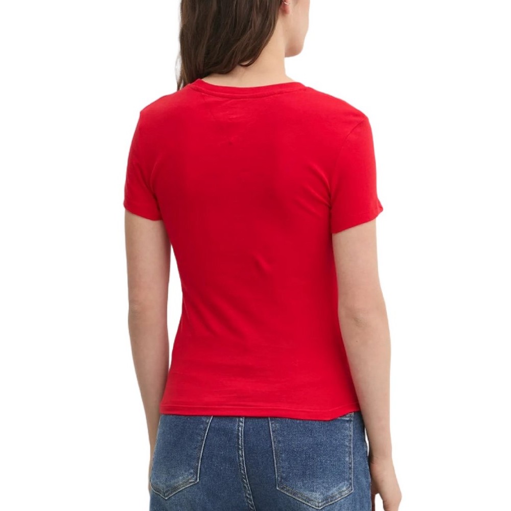 TOMMY JEANS SLIM LINEAR TEE EXT T-SHIRT ΜΠΛΟΥΖΑ ΓΥΝΑΙΚΕΙΑ RED