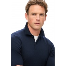 SUPERDRY D3 MRCH MERINO LONG SLEEVE POLO JUMPER ΜΠΛΟΥΖΑ ΠΛΕΚΤΗ ΑΝΔΡΙΚΗ NAVY