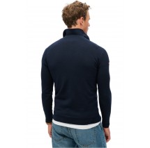 SUPERDRY D3 MRCH MERINO LONG SLEEVE POLO JUMPER ΜΠΛΟΥΖΑ ΠΛΕΚΤΗ ΑΝΔΡΙΚΗ NAVY